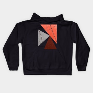 Abstract Pattern Coral / Brown Triangles Kids Hoodie